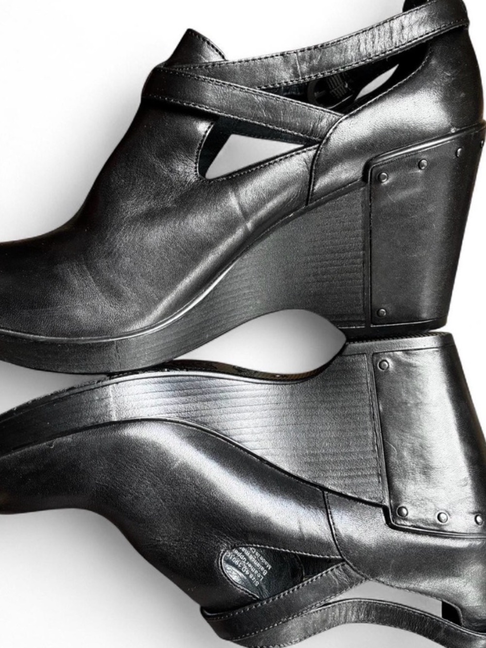 Women’s Black Wedge Cutout Ankle Shoes
